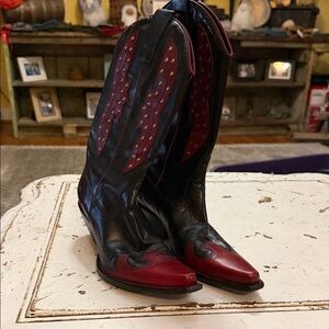 BCBGirls Black and Red Western Boots